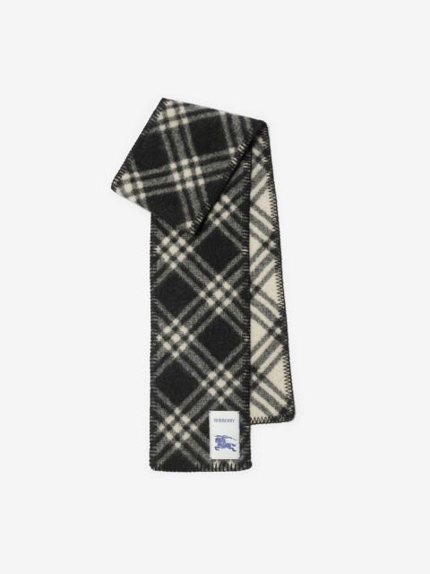 Burberry Narrow Check Wool Scarf