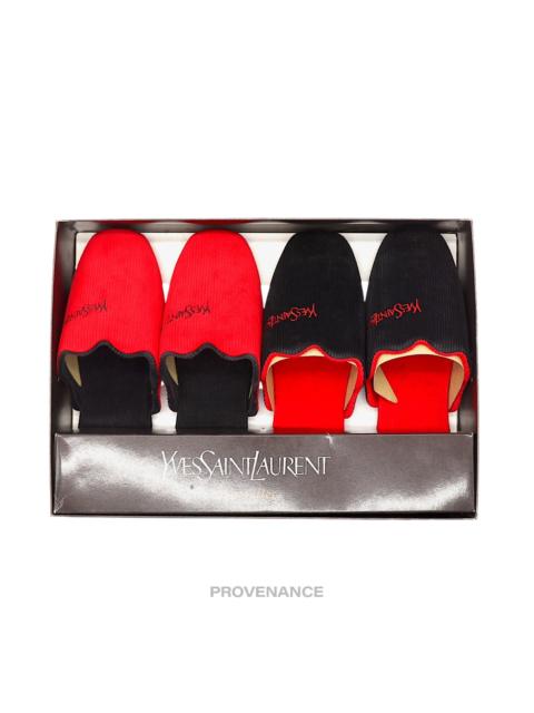 SAINT LAURENT Yves Saint Laurent YSL Logo 2 Slipper Box Set - Black Red