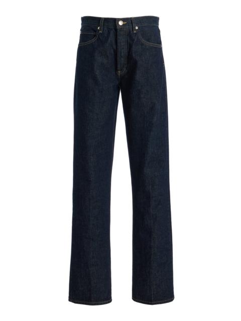 FRAME The Vertical High-Rise Straight-Leg Jeans dark wash
