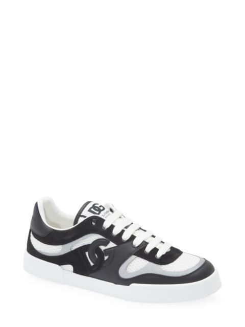 Dolce & Gabbana Dolce&Gabbana Mesh & Leather Sneaker in 89697-Bianco/Nero at Nordstrom