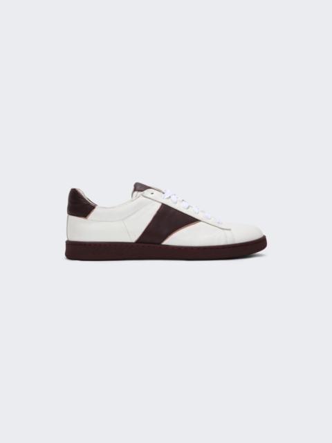 Rhude Court Low Top Sneakers White and Maroon