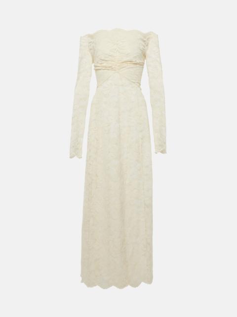 rabanne Off-shoulder lace maxi dress