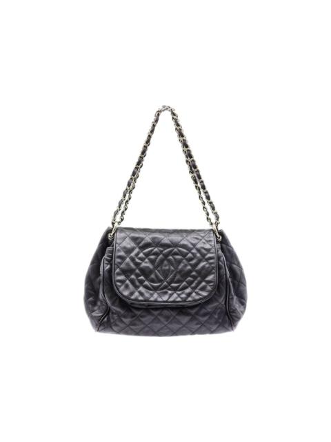 CHANEL Timeless Accordion Shoulder Flap Bag Black with SHW