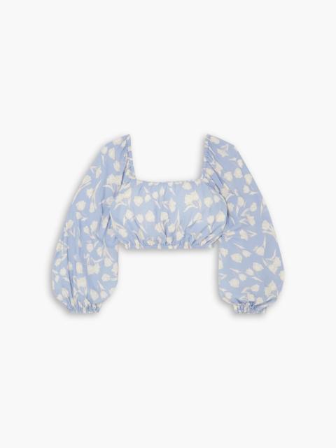 Other Designers Cropped floral-print woven top
