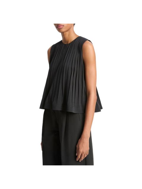 Vince Vince Pleated A-Line Crewneck Top