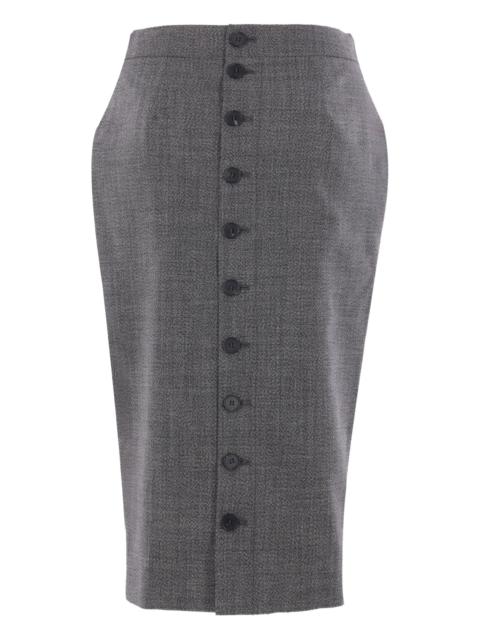 Alexander McQueen button-front wool skirt