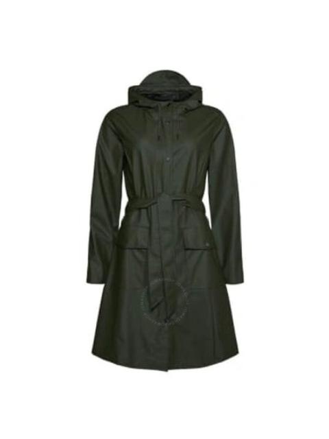 Rains Waterproof Curve W Jacket - Green, Size X-Large