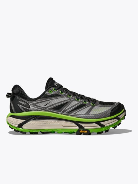 HOKA Mafate Speed 2 Shoes in Black/Electric Green