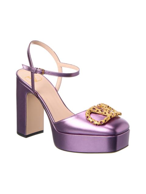 Valentino Valentino VLogo Leather Platform Pump