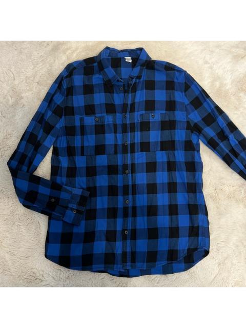 Other Designers H&M Blue Buffalo Plaid Long Sleeve Button Down