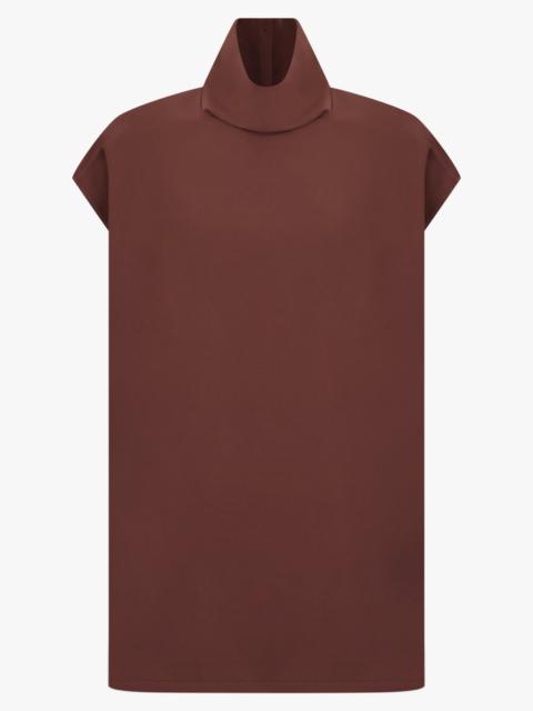 Rick Owens HIGH NECK S/S EDFU T TOP | BROWN