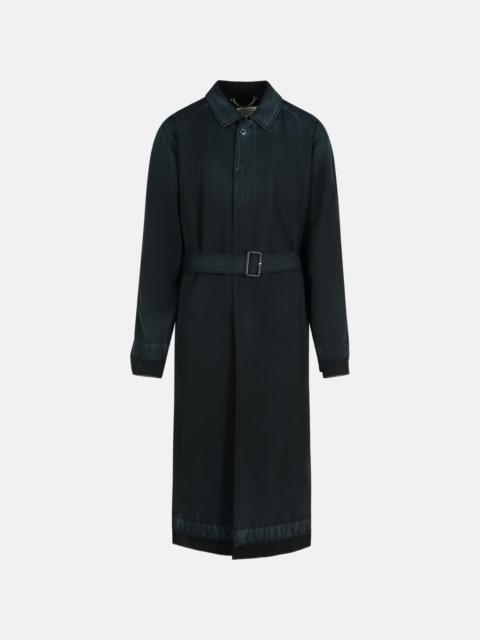 BLACK VIRGIN WOOL TRENCH COAT