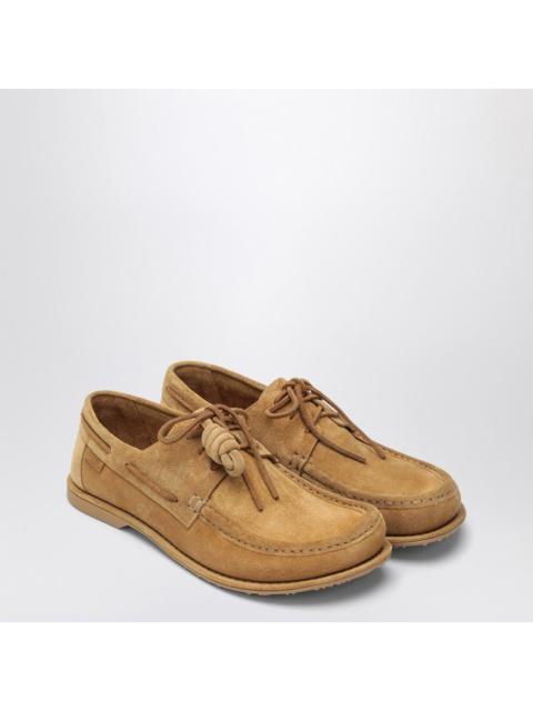 Loewe Loewe Campo Boat Shoe In Tabacco Suede Men