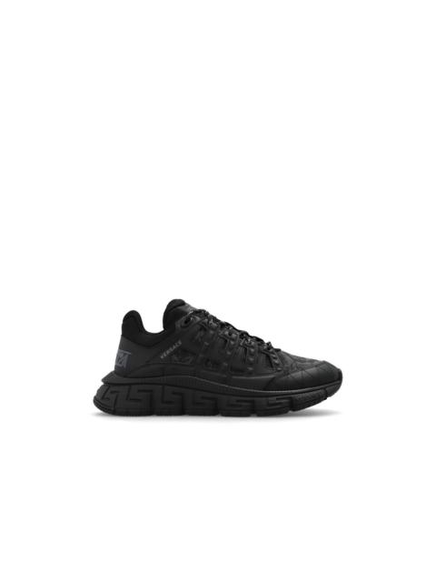VERSACE VERSACE Trigreca Black Leather Sneakers New And Authentic (M
