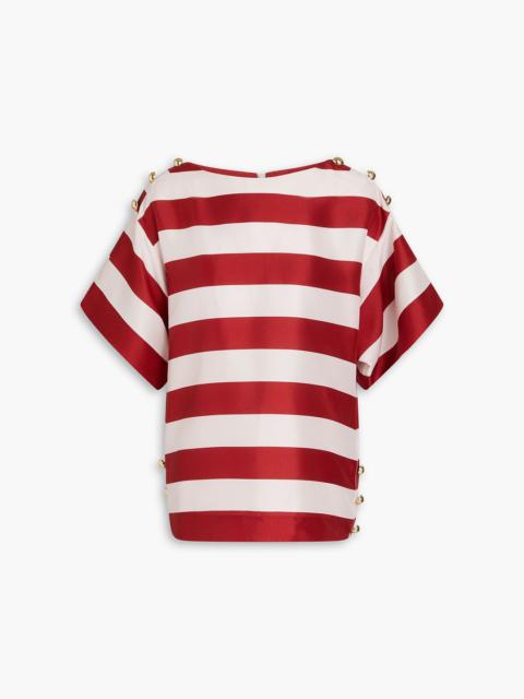 Zimmermann Striped silk-satin top