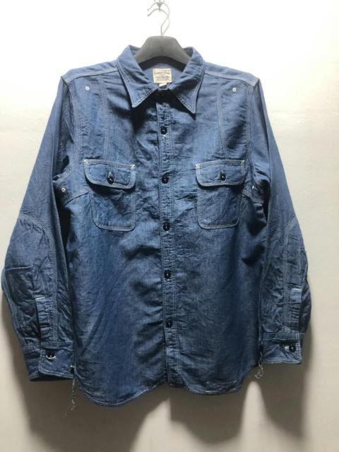Other Designers PHERROWS Chambray Shirt Denim Linen 770WS Japan Selvedge