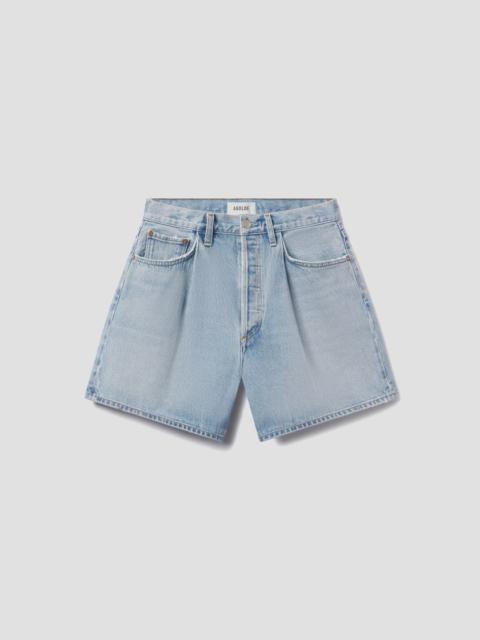 AGOLDE RHODA PLEATED A-LINE SHORT IN RAFT