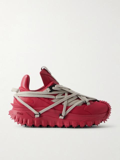 Rick Owens + Moncler Trailgrip Megalace Leather And Rubber Sneakers