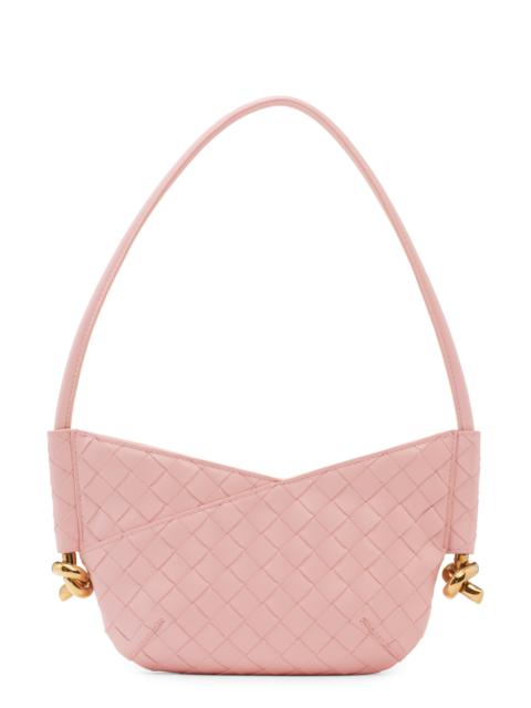 Bottega Veneta Bottega Veneta Mini Solstice Intrecciato Leather Hobo Bag in 6858 Rose-Muse Brass at Nordstrom