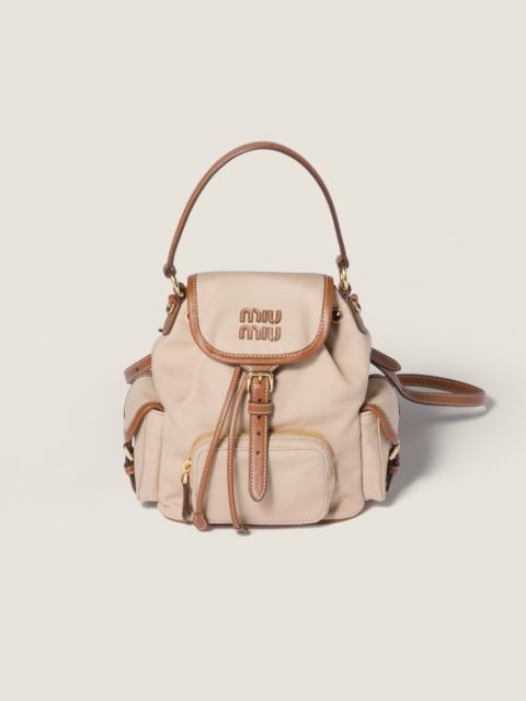Miu Miu Canvas and leather backpack