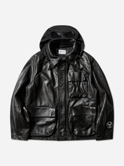 C.P. Company Men's Slam Jam Leather Mille Jacket Black