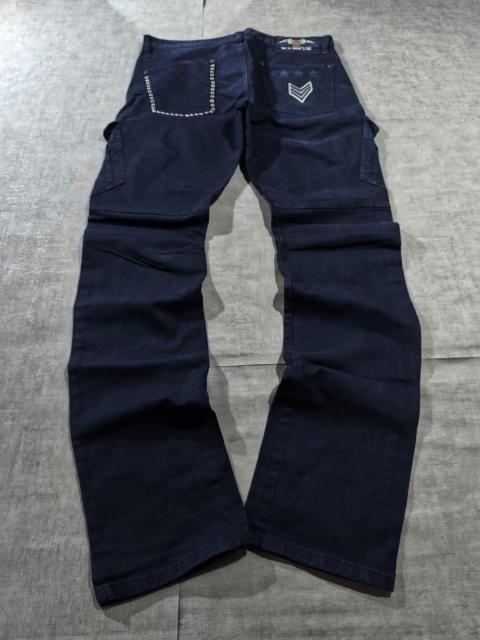 Hysteric Glamour faded number nine type Kingz studded military cargo jeans