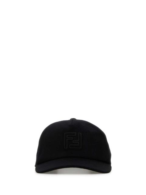 FENDI Fendi Men Black Wool Blend Baseball Hat