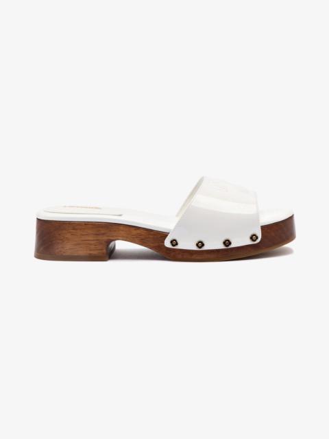Larroudé Zuzi Mule In White Patent Leather