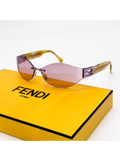 FENDI NEW FENDI FE40159U 74Z SUNGLASSES WOMEN OVAL PINK GOLD