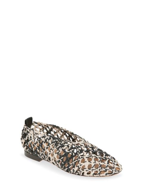 Mansur Gavriel Open Weave Ballet Flat in Black/White at Nordstrom
