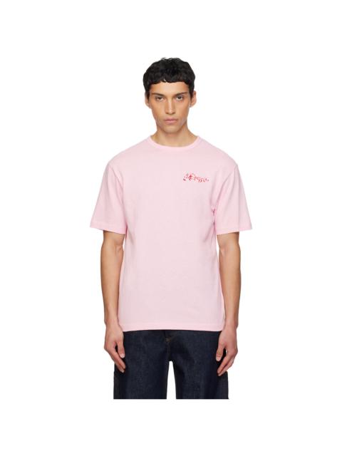 KENZO Pink Kenzo Paris 'KENZO Winter Holidays' Embroidered T-shirt