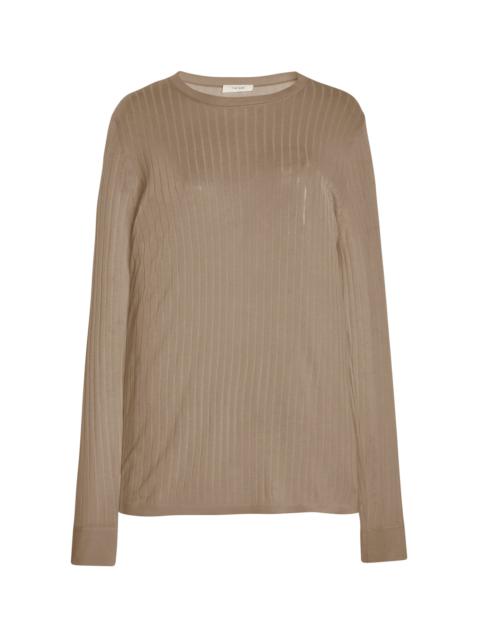 The Row Keya Ribbed-Knit Top white