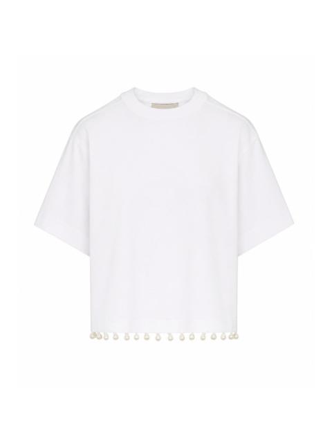 Sportmax Sportmax Women Palmas Crop T-Shirt With Embroidered Pearls