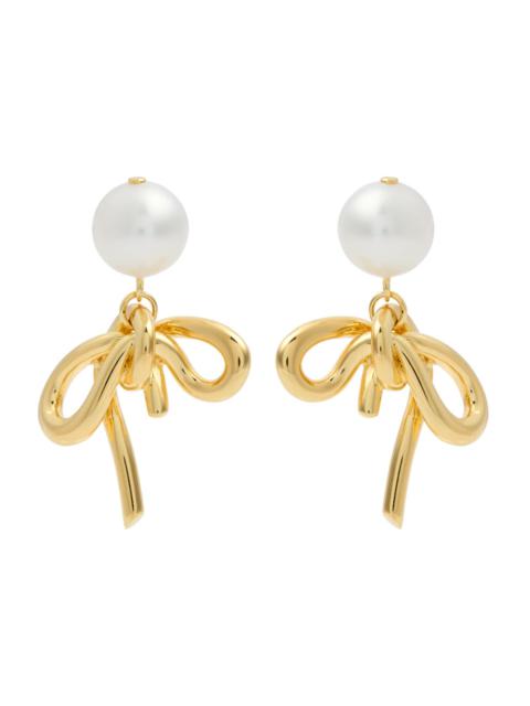 Completedworks Completedworks Pearl and bow 18kt Gold-plated Drop Earrings