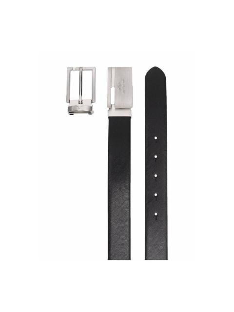 EMPORIO ARMANI Emporio Armani Men's Saffiano Leather Belt And Interchangeable Buckle