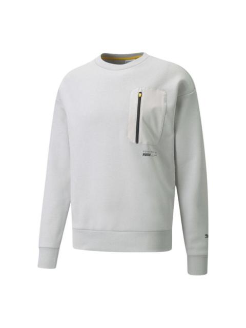 PUMA PUMA Protec.t Crew Chest Zipper Pocket Pullover Round Neck Sports light grey 534404-09