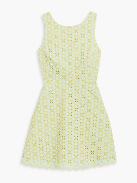 SALONI Jesse broderie anglaise cotton mini dress