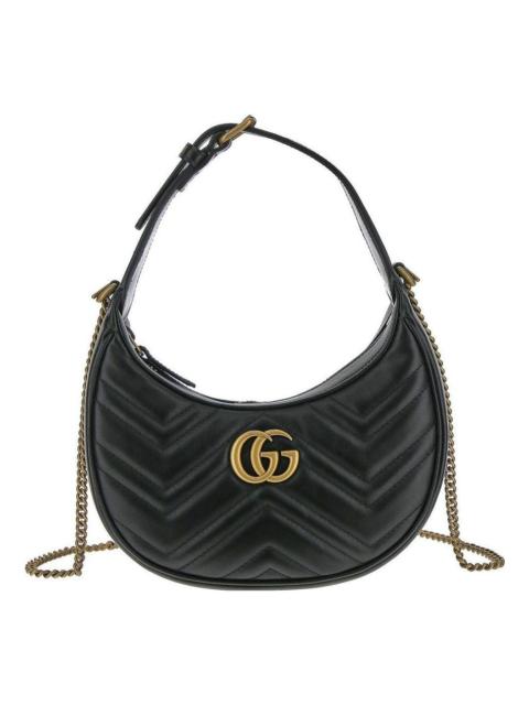 GUCCI (WMNS) Gucci GG Marmont Half-Moon-Shaped Mini Bag 'Nero' 699514-DTDHT-1000