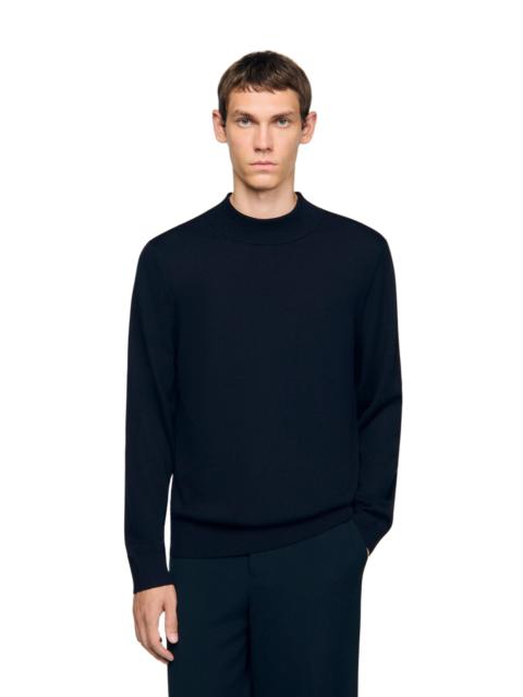 Sandro SANDRO Wool sweater with a high collar in Midnight Blue at Nordstrom