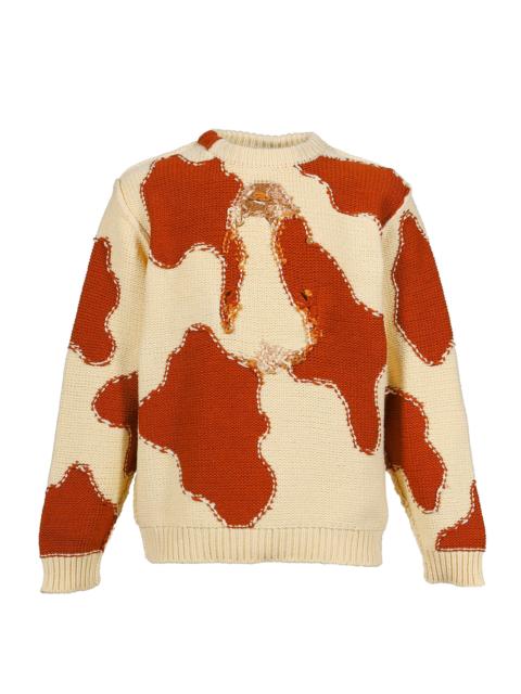 doublet ACTING COW KNIT PULLOVER / WHT