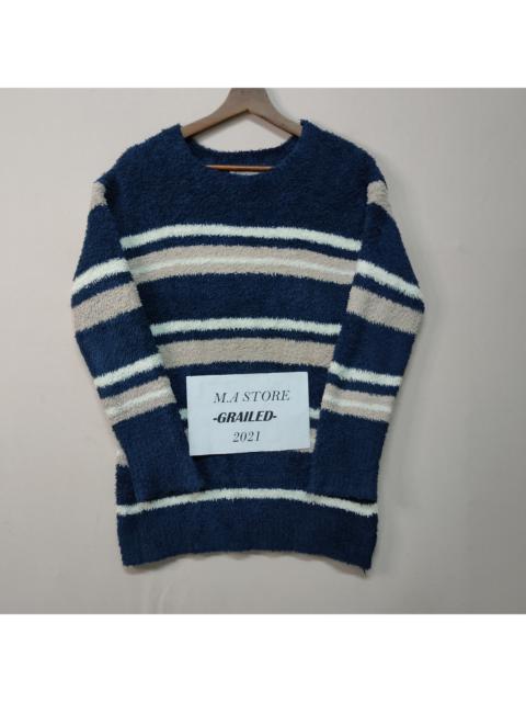 Other Designers Japanese Brand - Vintage W’Basic Shag Shaggy Fur Striped Knitwear Japan