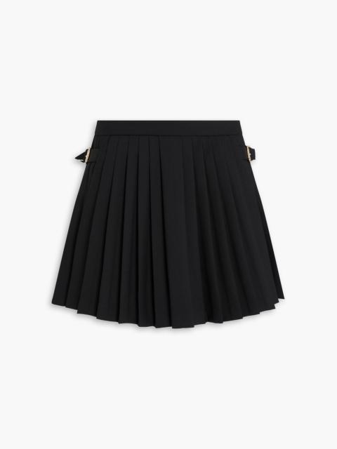 Sandro Skirt-effect pleated wool-blend twill shorts