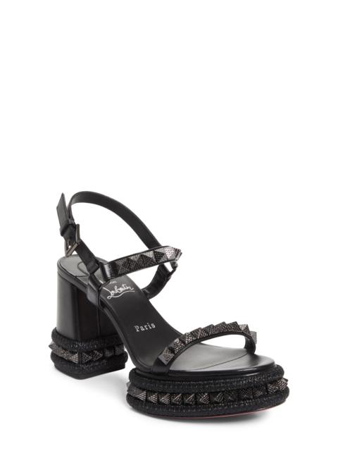 Christian Louboutin Christian Louboutin Superaclou Espadrille Sandal in Black/Lin Black at Nordstrom