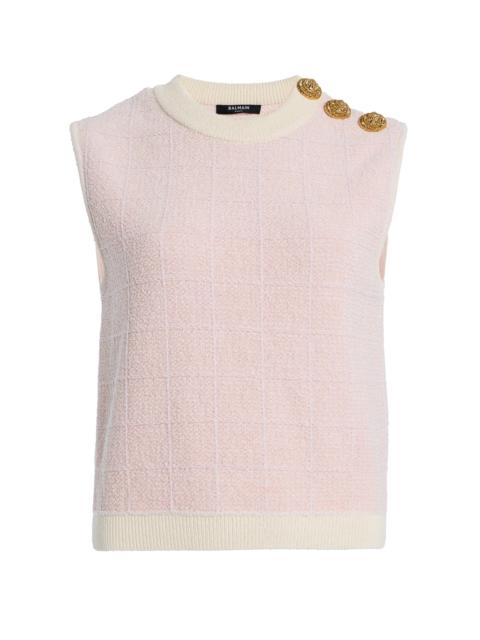 Balmain Tweed Crop Top pink