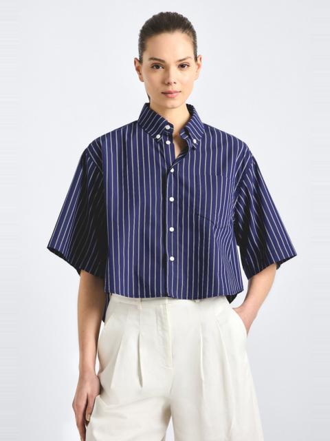 DEREK LAM 10 CROSBY EMBER CROPPED BUTTON DOWN SHIRT