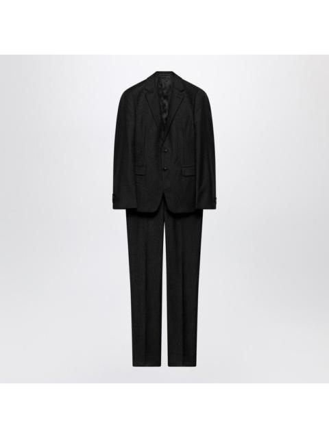 Prada Prada Single-Breasted Dress In Anthracite Gray Wool And Cashmere Men