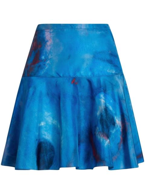 Marni abstract-print silk skirt
