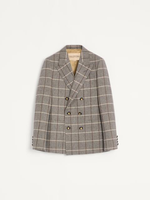 Valentino VALENTINO DOUBLE-BREASTED WOOL JACKET WITH CHECK PATTERN
