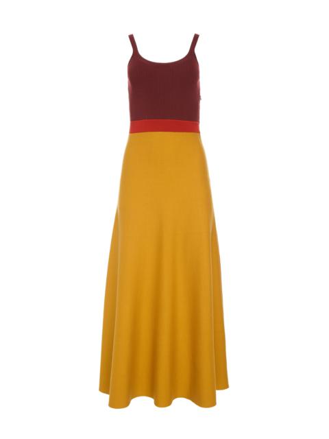 GABRIELA HEARST Flaminius Knit Midi Dress in Golden Birch Merino Wool