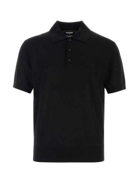 DSQUARED2 Dsquared Men Black Wool Polo Shirt